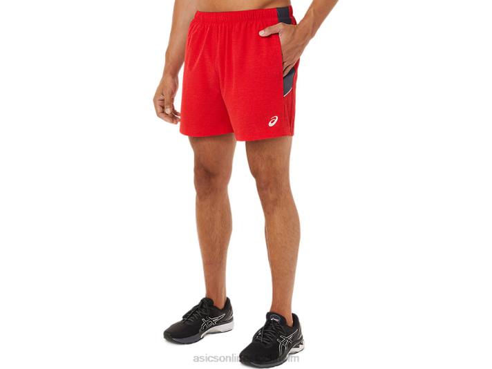 Asics 5in pr lyte kort män D6D01824 elektrisk röd ljung/grå