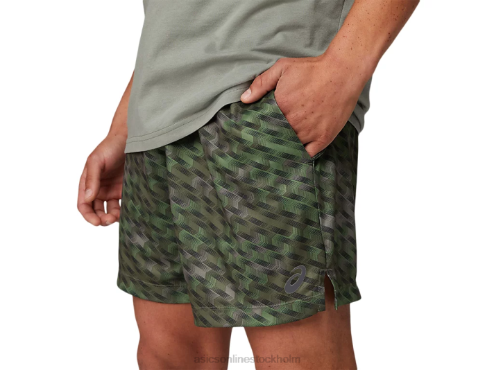 Asics 7in stickad träningshort män D6D01784 lavgrön