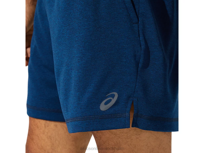 Asics 7in stickad träningshort män D6D01891 fransk blå ljung