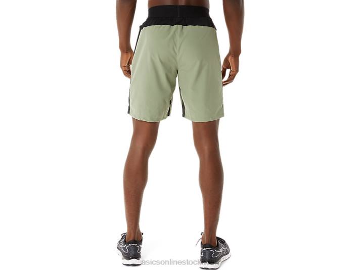 Asics 9-tums mixer kort män D6D01408 lavgrön/prestandasvart