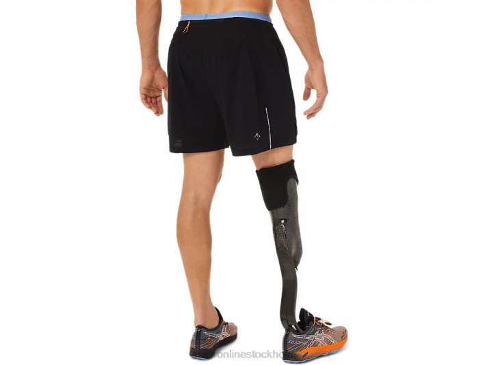 Asics fujitrail kort män D6D01524 prestanda svart/blå harmoni