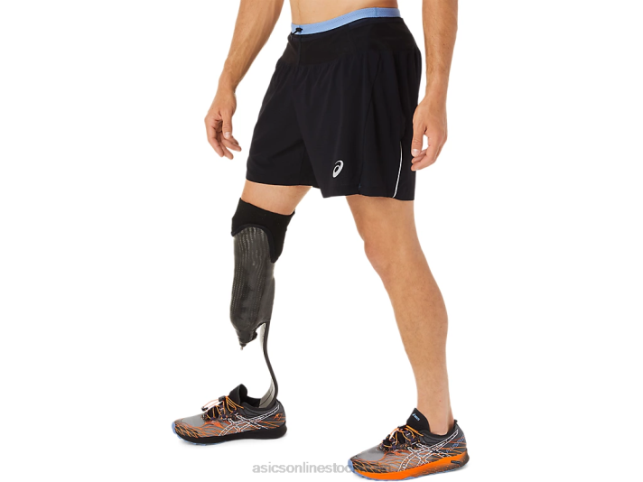 Asics fujitrail kort män D6D01524 prestanda svart/blå harmoni