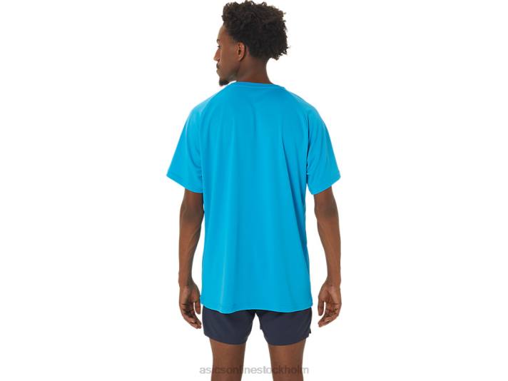 Asics finish line grafisk kortärmad topp män D6D0237 ö blå