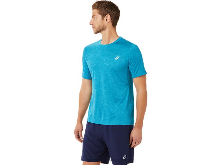 Asics kortärmad prestandatopp män D6D02037 blågrönt