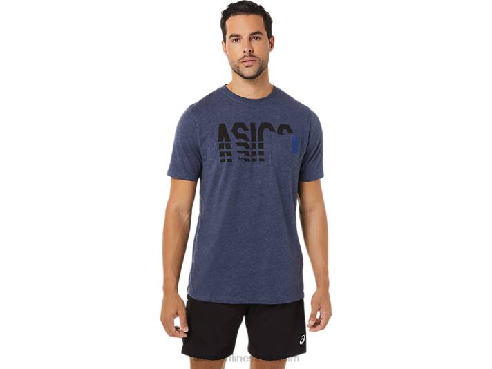 Asics kortärmad randig ficktröja män D6D01731 ärftljung