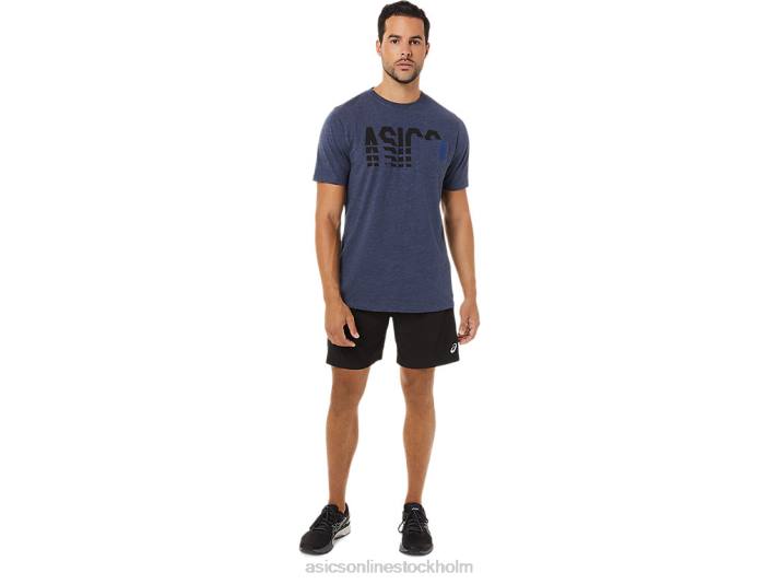 Asics kortärmad randig ficktröja män D6D01731 ärftljung
