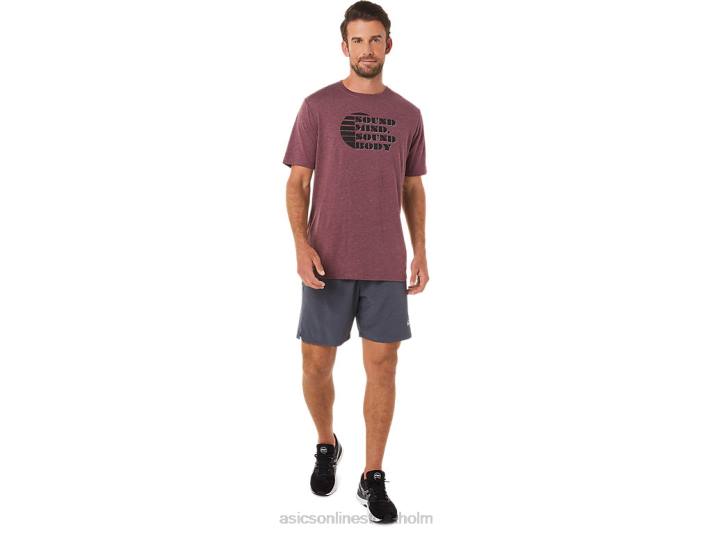 Asics kortärmad slogan t-shirt män D6D01607 djup kärrljung