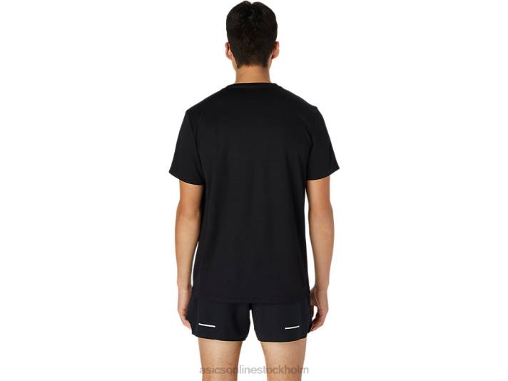 Asics kortärmad topp med logotyptryck män D6D01761 prestanda svart