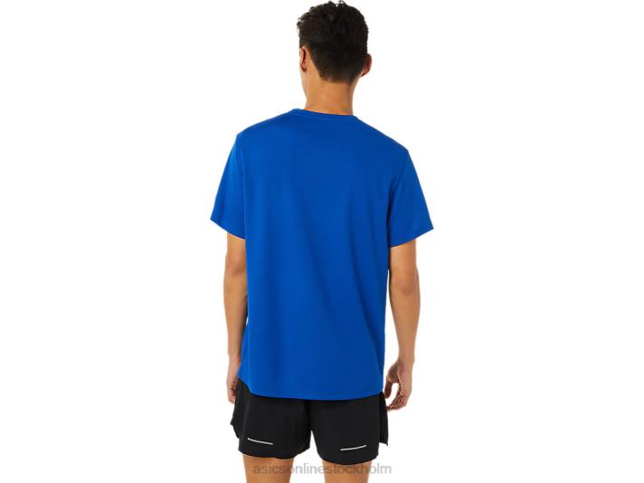 Asics la marathon kort ärm män D6D01622 blå