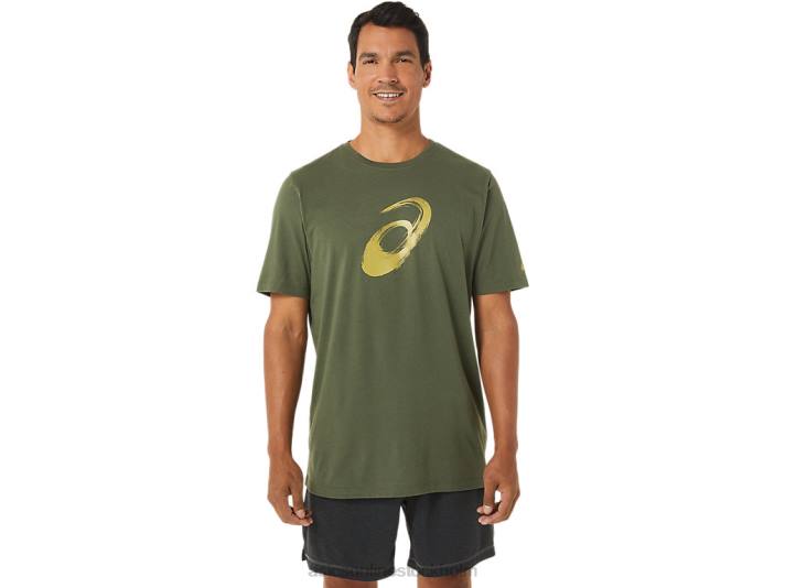 Asics målarpensel kortärmad t-shirt män D6D01258 oliv duk