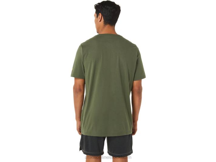 Asics målarpensel kortärmad t-shirt män D6D01258 oliv duk