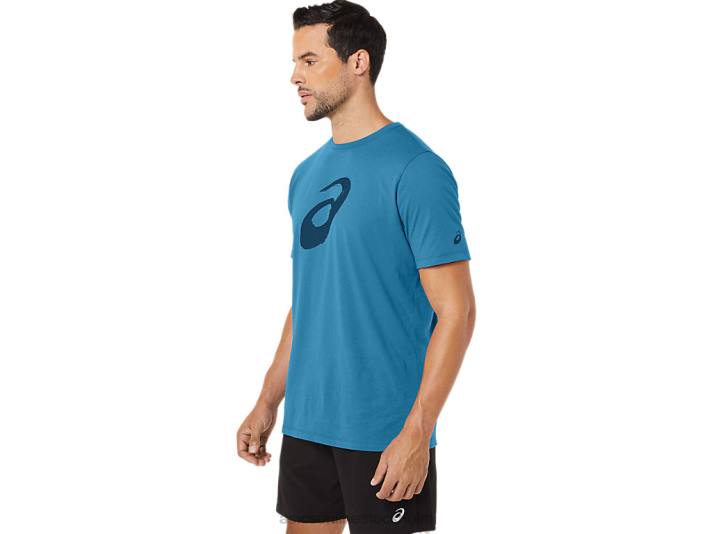 Asics målarpensel kortärmad t-shirt män D6D072 ö blå ljung