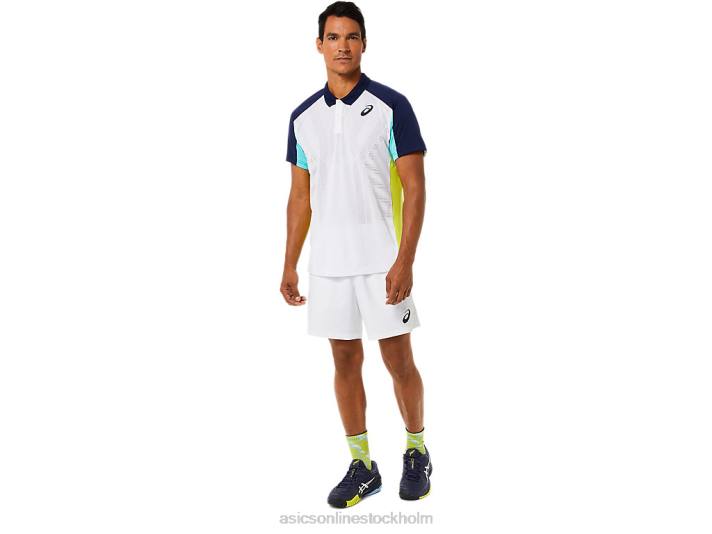 Asics match pikétröja män D6D01504 briljant vit/is mynta