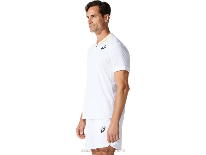 Asics match pikétröja män D6D02000 lysande vit