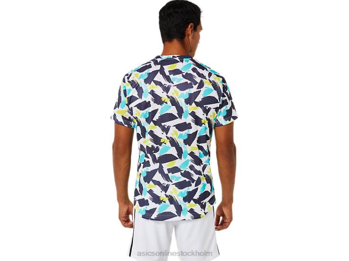 Asics matcha grafisk kortärmad topp män D6D01498 lysande vit