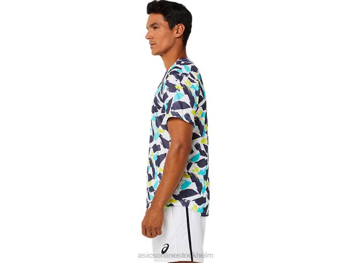 Asics matcha grafisk kortärmad topp män D6D01498 lysande vit