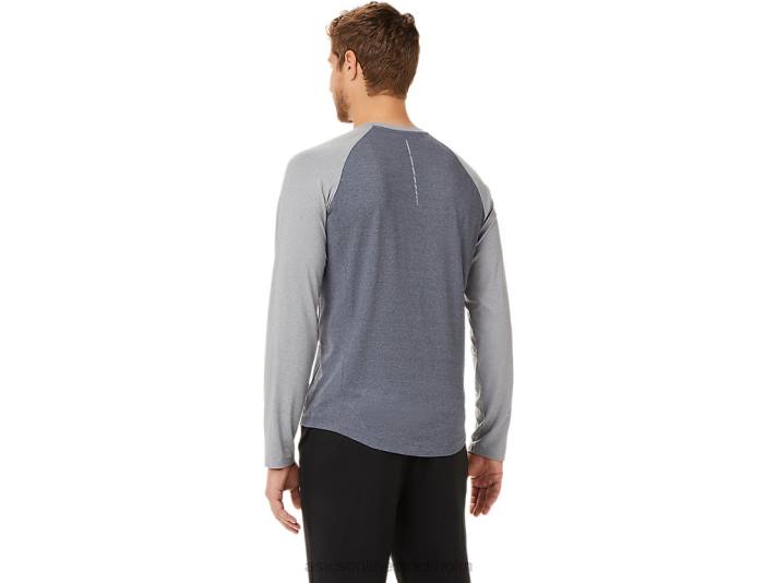 Asics perf långärmad henley män D6D02025 bärargrå/plåtbergljung