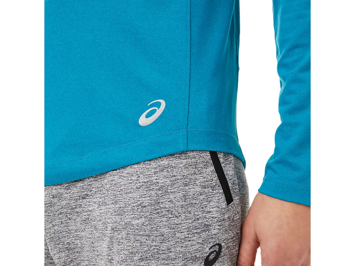 Asics perf långärmad henley män D6D02026 kricka blå ljung