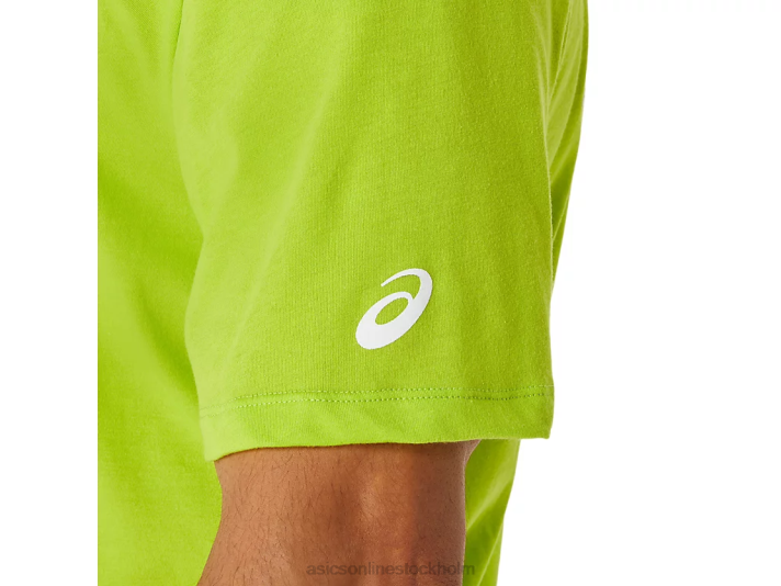 Asics ränder soluppgång t-shirt män D6D0142 limeskal