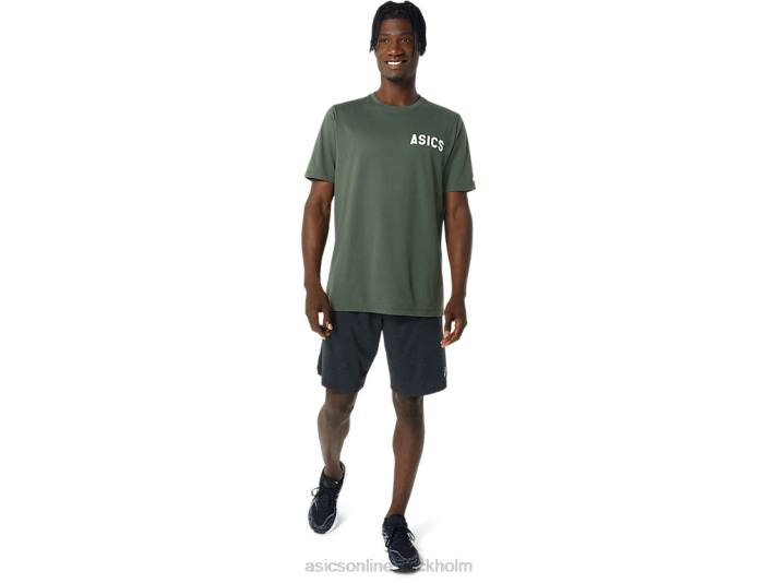 Asics ränder soluppgång t-shirt män D6D0787 oliv duk