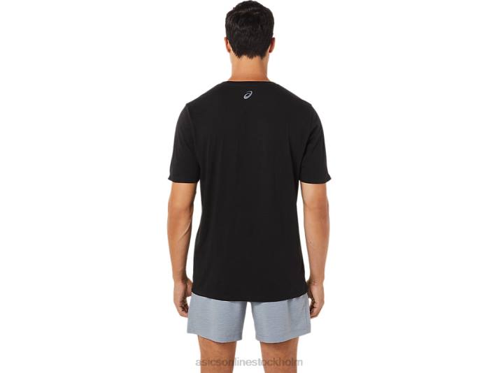 Asics randig kortärmad t-shirt män D6D01716 prestanda svart