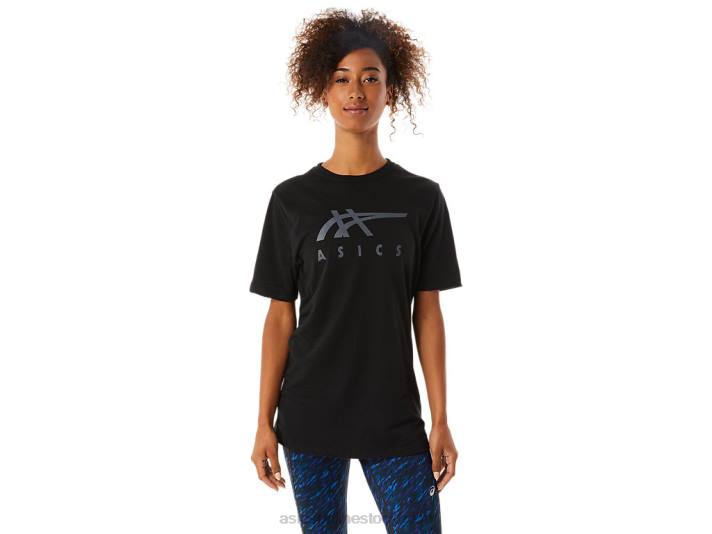 Asics randig kortärmad t-shirt män D6D01716 prestanda svart