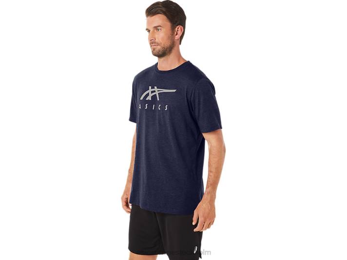Asics randig kortärmad t-shirt män D6D023 ärftljung