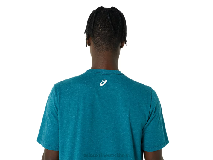 Asics randig kortärmad t-shirt män D6D0802 sammets tallljung