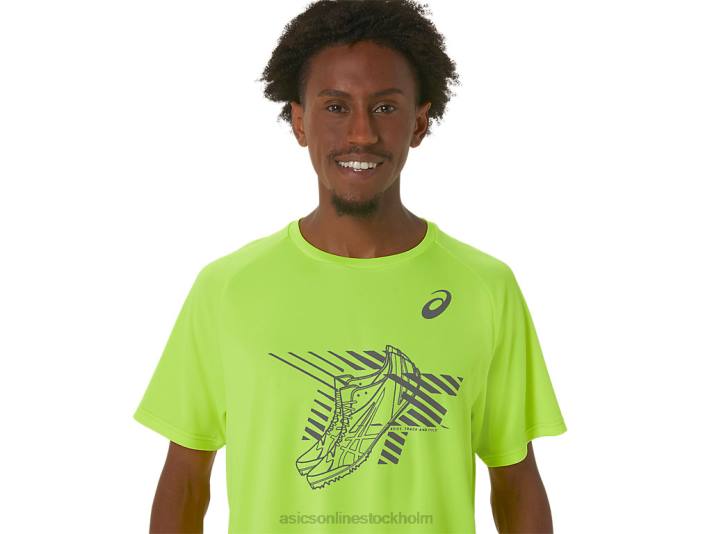 Asics skor grafisk kortärmad topp män D6D0279 säkerhetsgul