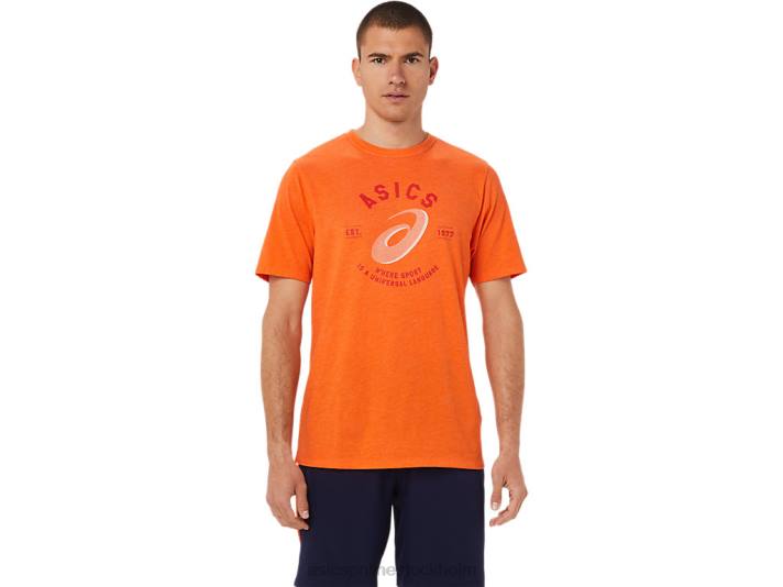 Asics spiral en universell lang t-shirt män D6D01912 ringblomma ljung