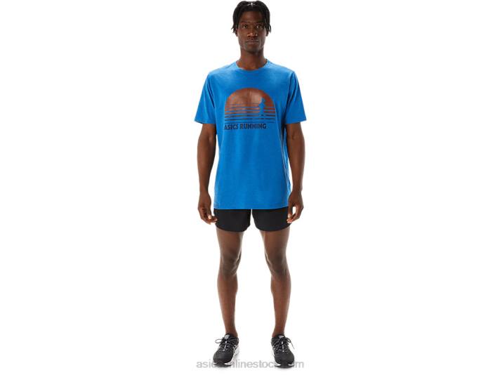 Asics sunrise runner grafisk t-shirt män D6D01108 sjödriven ljung