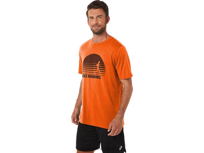 Asics sunrise runner grafisk t-shirt män D6D01186 ringblomma apelsin ljung
