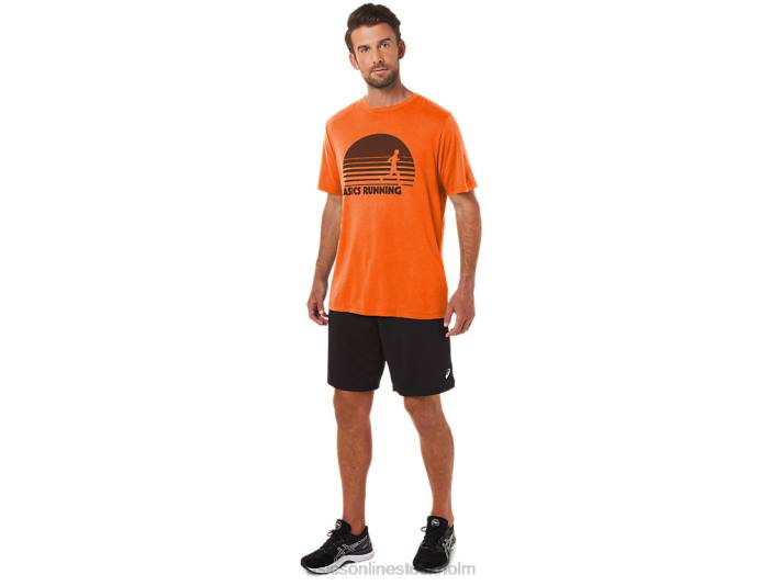Asics sunrise runner grafisk t-shirt män D6D01186 ringblomma apelsin ljung
