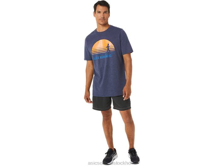 Asics sunrise runner grafisk t-shirt män D6D01262 ärftljung