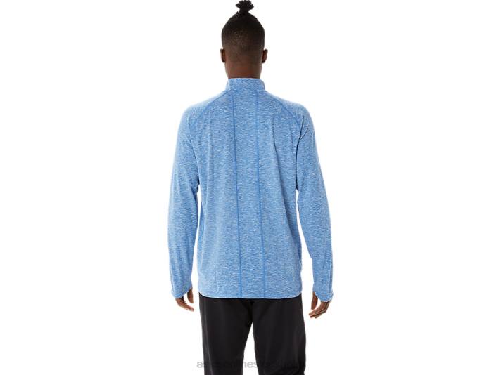 Asics tåg sana 1/2 zip män D6D01470 sjödriven ljung/fransk blå