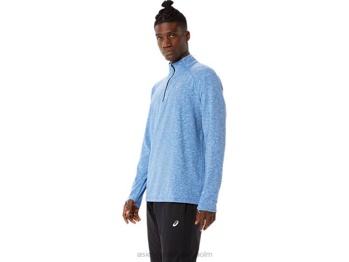 Asics tåg sana 1/2 zip män D6D01470 sjödriven ljung/fransk blå