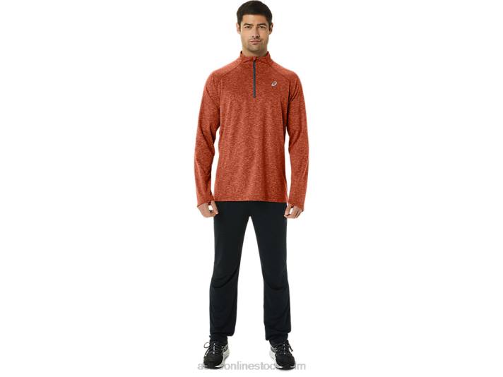 Asics tåg sana 1/2 zip män D6D0194 krydda latte ljung