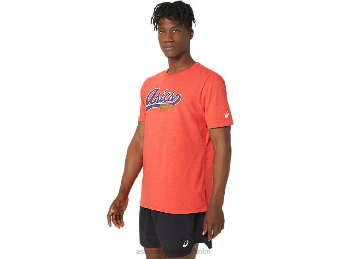 Asics unisex 77 basebolltröja män D6D099 klassisk röd ljung