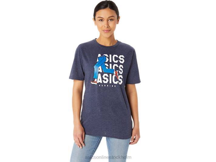 Asics unisex blue jean mile crew t-shirt män D6D025 ärftljung