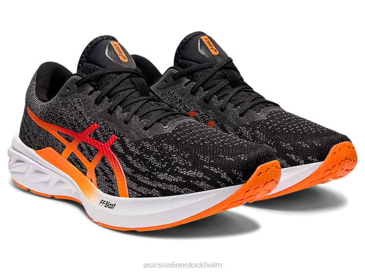 Asics dynablast 2 män D6D01486 svart/chockerande orange