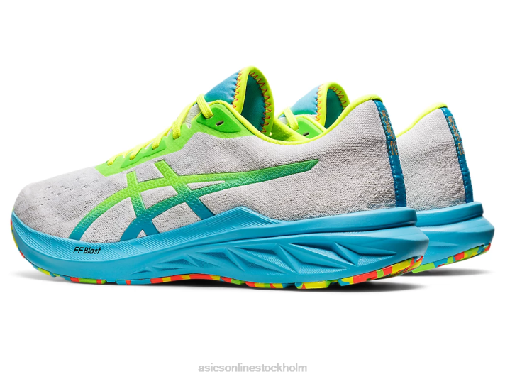 Asics dynablast 2 män D6D01738 vit/grön gecko