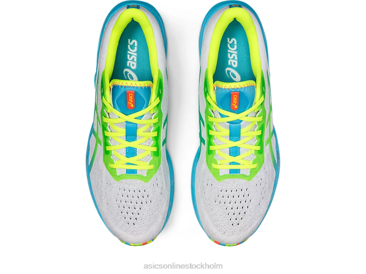 Asics dynablast 2 män D6D01738 vit/grön gecko