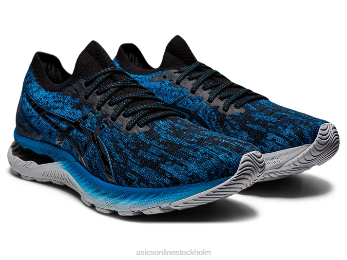 Asics gel-nimbus 23 stickad män D6D01895 återfödd blå/svart