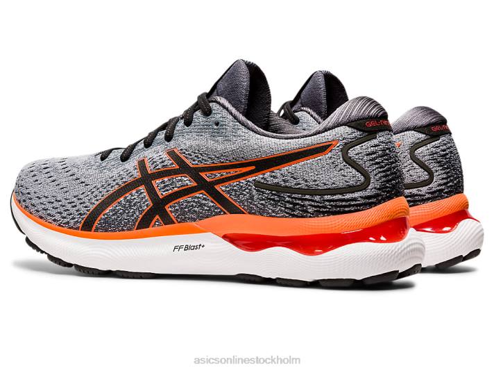 Asics gel-nimbus 24 bred män D6D01469 sheet rock/chockerande orange
