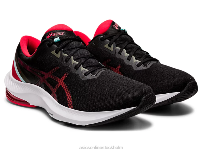 Asics gel-puls 13 män D6D01729 svart/elektrisk röd