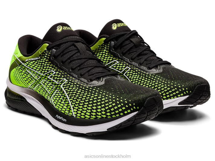 Asics gel-stratus 2 stickad män D6D0686 säkerhetsgul/svart