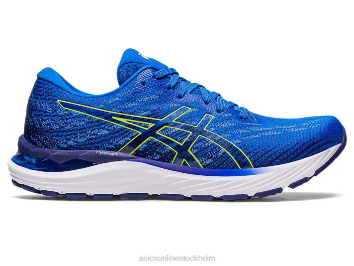 Asics gel-stratus 3 stickad män D6D0248 elektrisk blå/säkerhetsgul