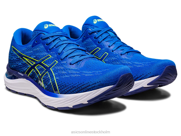 Asics gel-stratus 3 stickad män D6D0248 elektrisk blå/säkerhetsgul