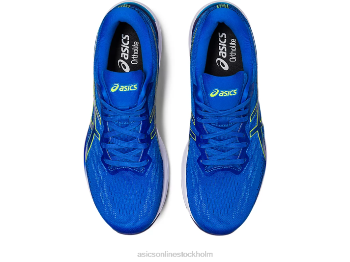 Asics gel-stratus 3 stickad män D6D0248 elektrisk blå/säkerhetsgul