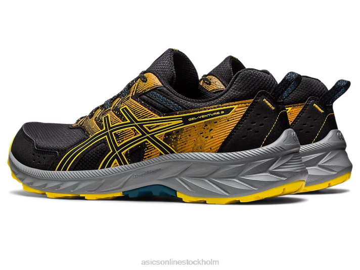 Asics gel-venture 9 män D6D0103 svart/guldgul
